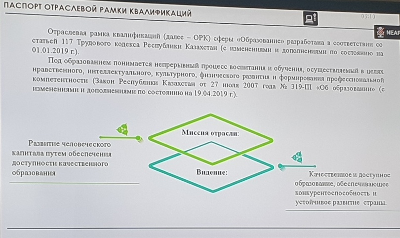 Совещание по обсуждению отраслевой рамки квалификаций в сфере образования